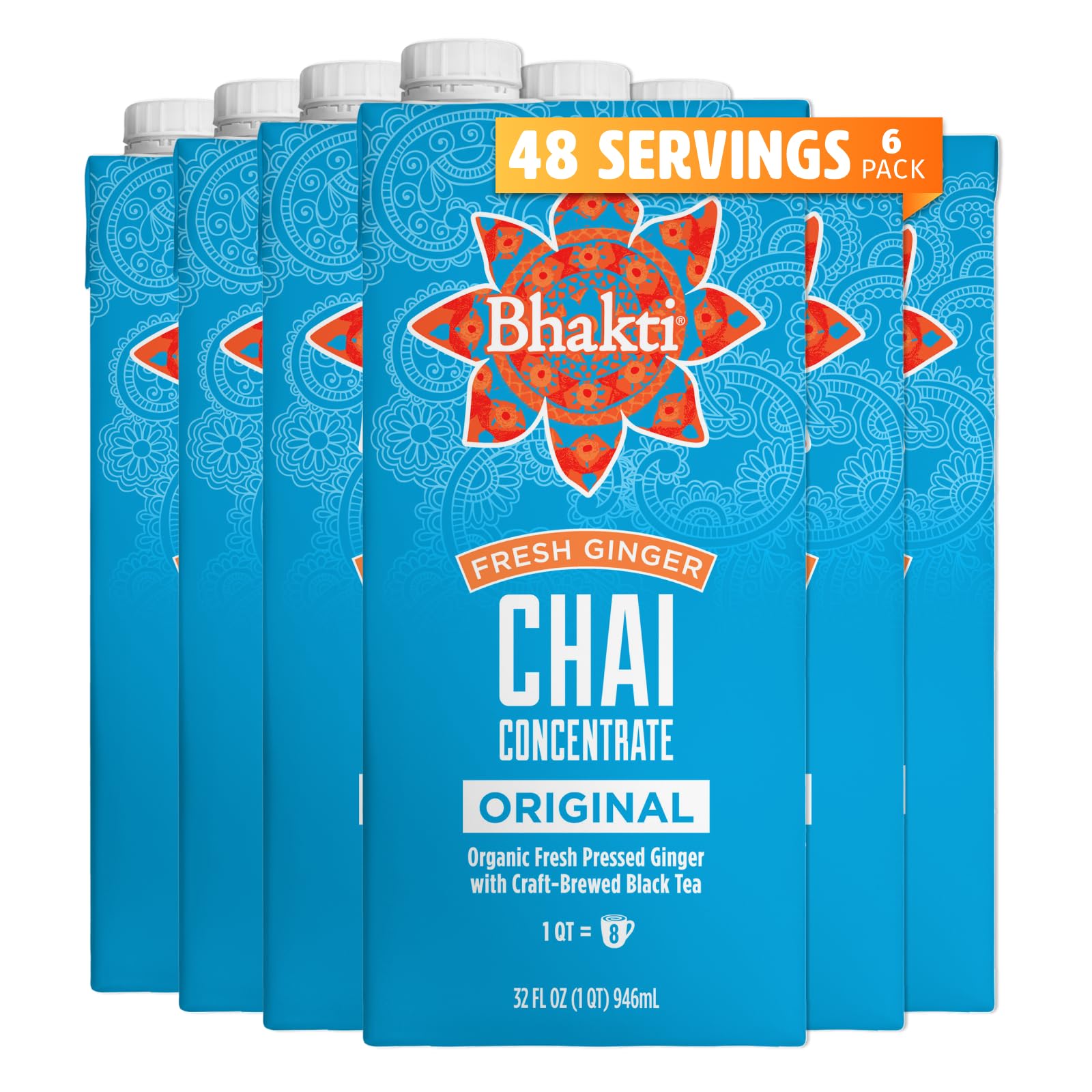 Bhakti Chai Tea Concentrate Beverage Organic Cinnamon Origi