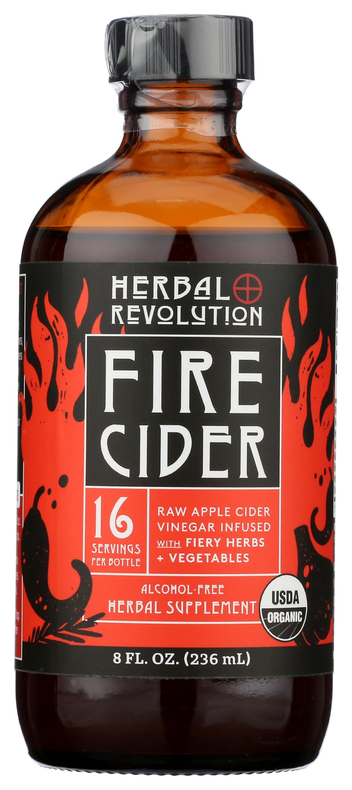 HERBAL REVOLUTI (Pack of 4) Herbal Revolution Tonic Fire Cider Liquid Superfood 8 Fl Oz
