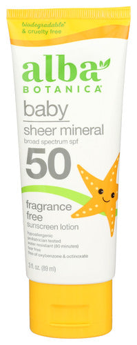 ALBA BOTANICA (Pack Of 4) Alba Botanica Sunscreen Spf45 Mineral Baby 3 Oz