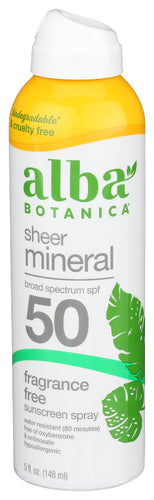 ALBA BOTANICA (Pack of 4) Alba Botanica Spray Sunscreen SPF 50 No Stinging Sun Protect 5 Fl Oz