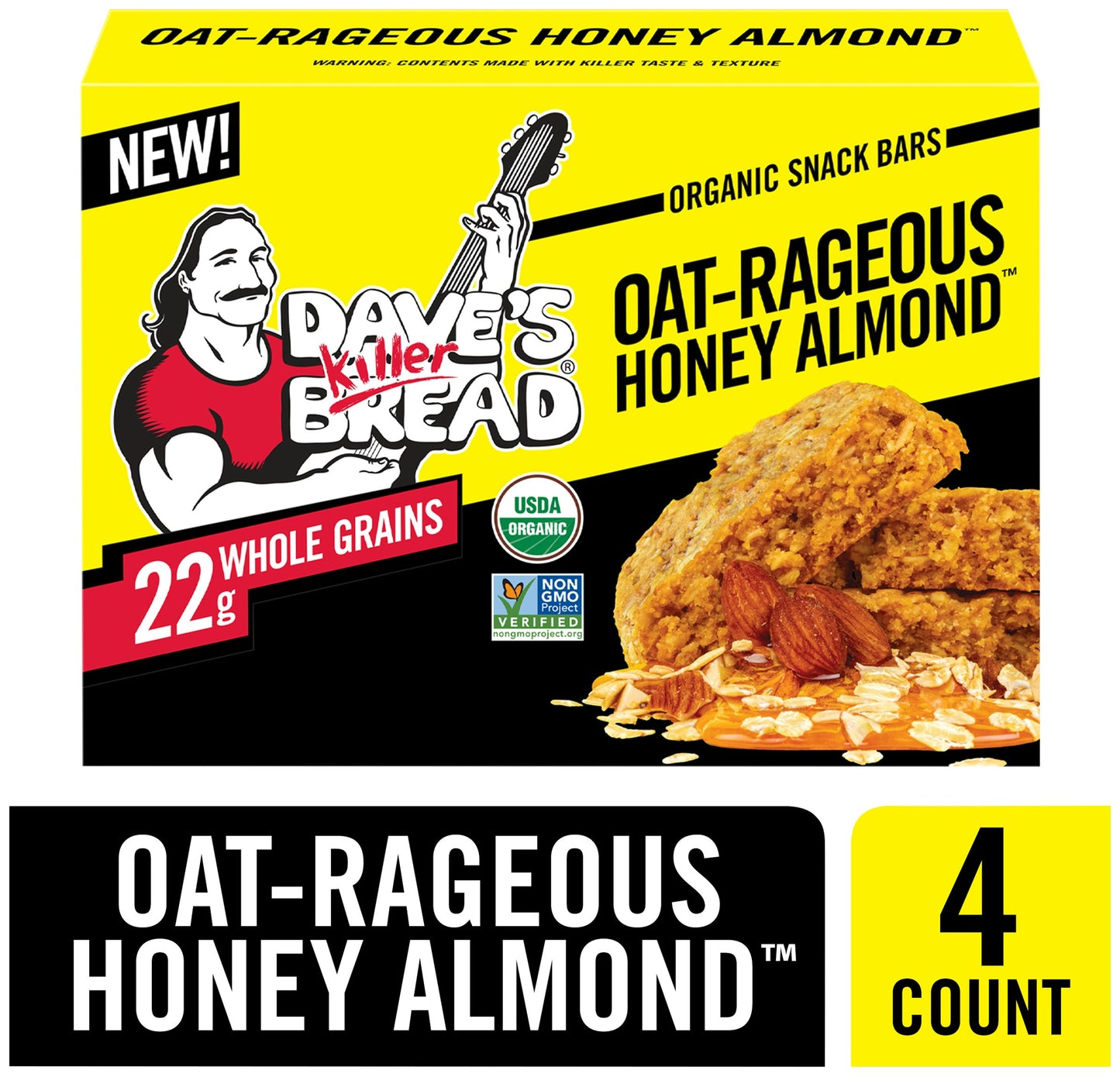 Daves Killer Bread Oat Honey Almond Bar - 7 Oz (Pack of 6)