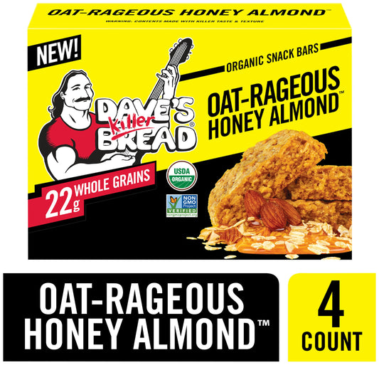Daves Killer Bread Oat Honey Almond Bar - 7 Oz (Pack of 6)