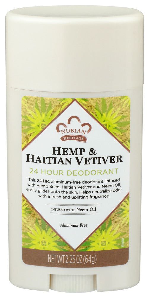 Nubian Heritage Deodorant Hemp Haitian Vetiver