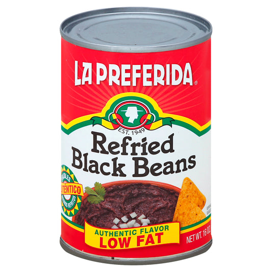 La Preferida Bean Refried Black Ff 16 oz (Pack Of 12)