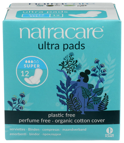 NATRACARE (Pack of 9) Natracare Ultra Super Pads with Wings Personal Care 12 Pieces