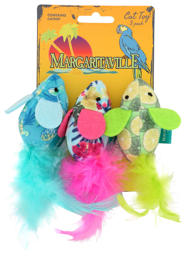 MULTIPET (Pack of 6) Multipet Toy Cat Mice & Valerian Assorted Cat Toys 3 Pack 1 Each