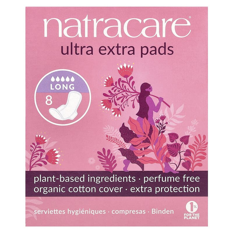 NATRACARE (Pack Of 6) Natracare  Ultra Extra Pads Long 8 each