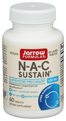JARROW FORMULAS (Pack of 4) Jarrow Formulas NAC Sustain Glutathione N-Acetyl Cysteine 60 Tablets