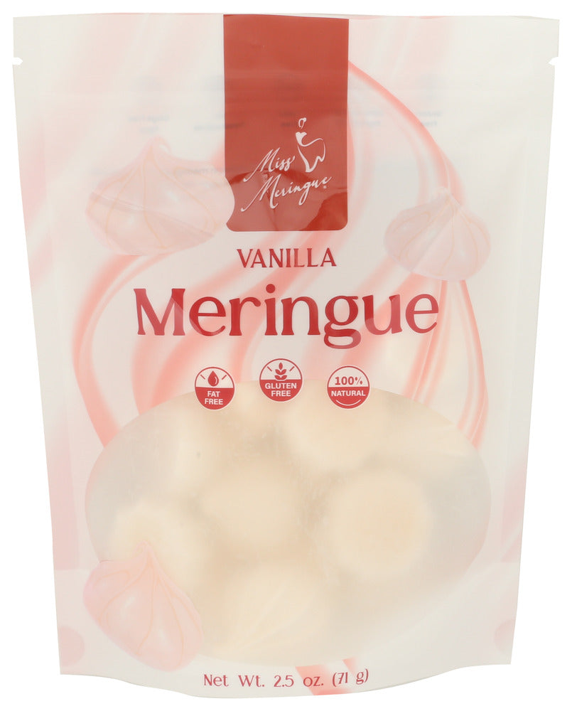 MISS MERINGUE (Pack of 18) Miss Meringue Vanilla Meringue Cookies Macaroons Natural Gro 2.5 Oz