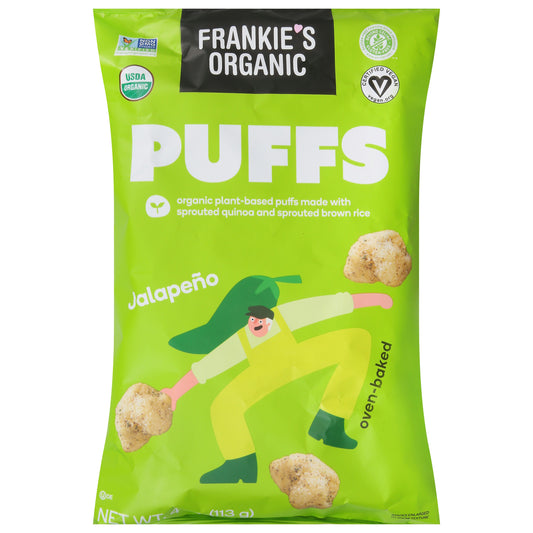 Frankies Snacks Puffs Jalapeno 4 Oz Pack of 12