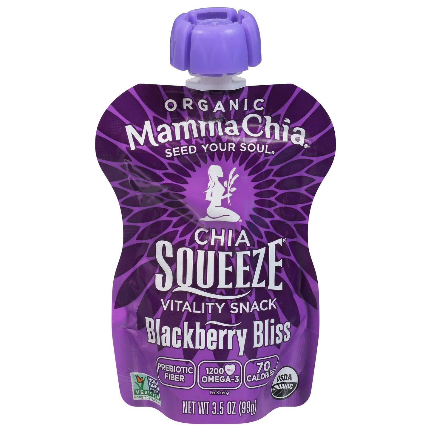 Mammachia Chia Squeeze Blackberry Bliss 3.5 Oz Pack of 16