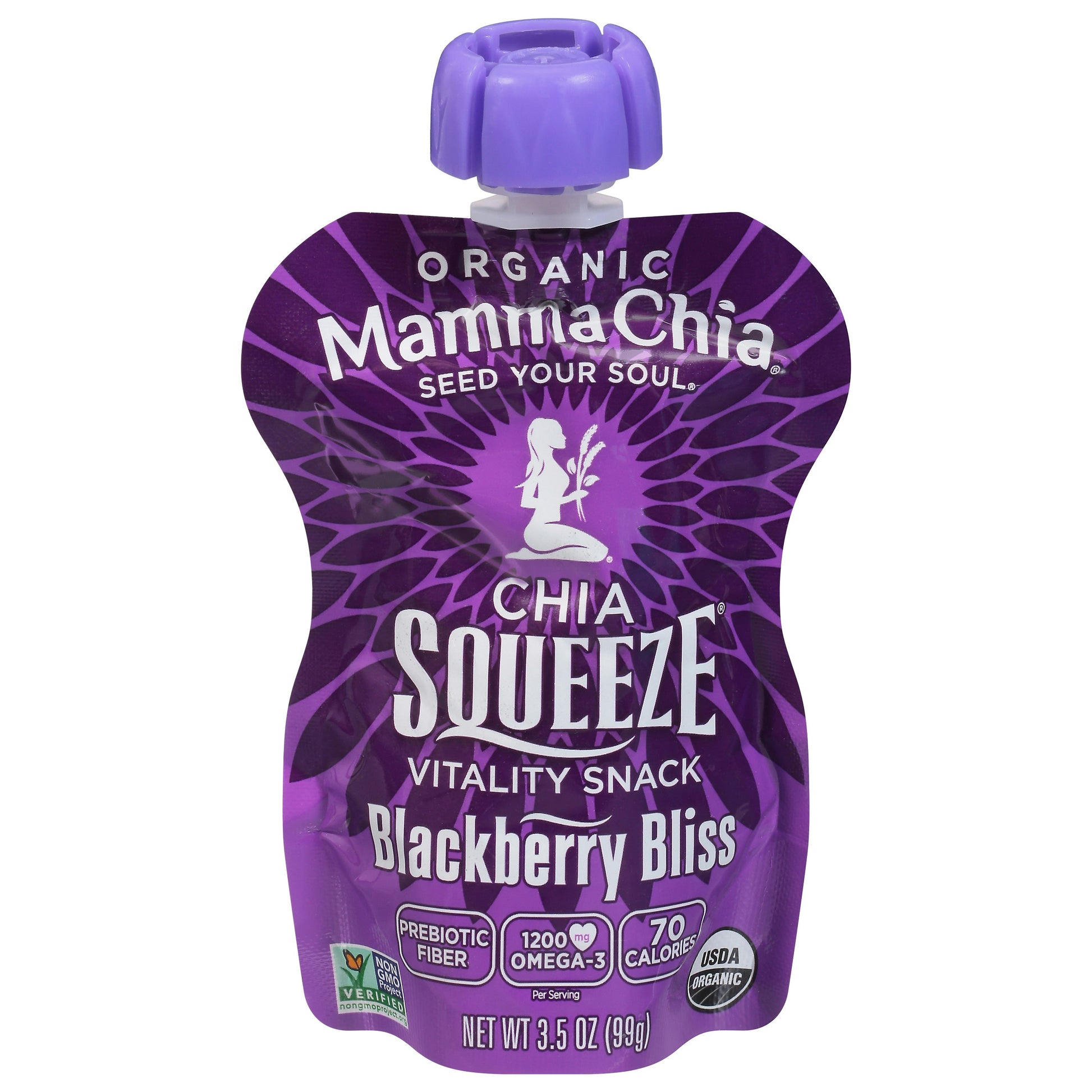 Mammachia Chia Squeeze Blackberry Bliss 3.5 Oz Pack of 16