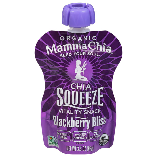 Mammachia Chia Squeeze Blackberry Bliss 3.5 Oz Pack of 16