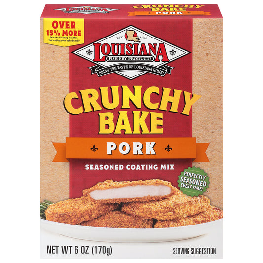 Louisiana Fish Fry Seasoning Crunchy Bake Pork 6 oz (Pack Of 6)