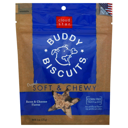 Buddy Biscuits Dog Biscuit Soft And Chewy Bacon & 6 Oz Pack of 12