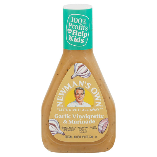 Newmans Own Dressing Garlic Vinaigrette & Marinade 16 Fl Oz (Pack of 6)