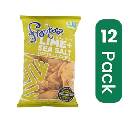 Frontera Foods Lime and Sea Salt Tortilla Chips - Tortilla Chips 10 oz (Pack of 12)