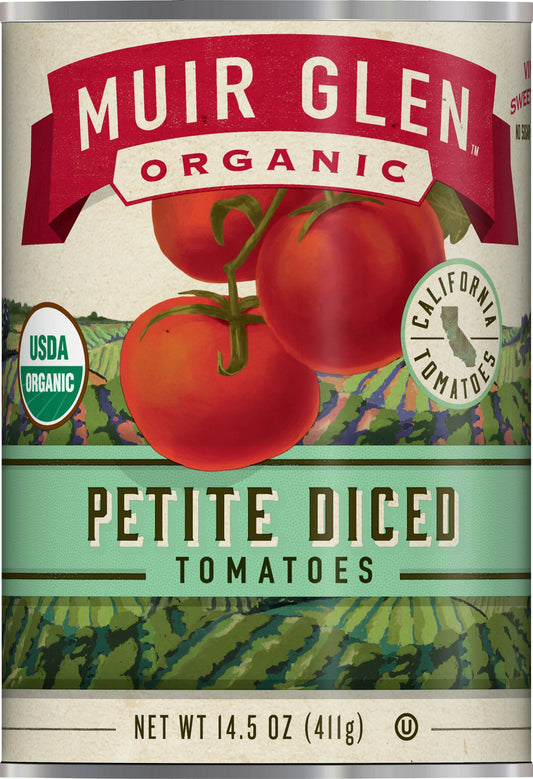 Muir Glen Tomato Diced Petite 14.5 Oz Pack of 12