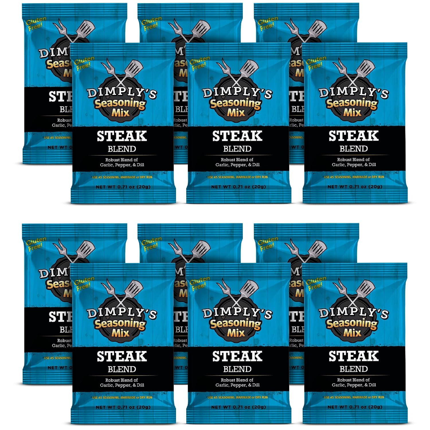 DIMPLYS (Pack of 48) Dimplys Steak Blend Seasoning Mix Rub Natural Grocery Condi 0.71 Oz