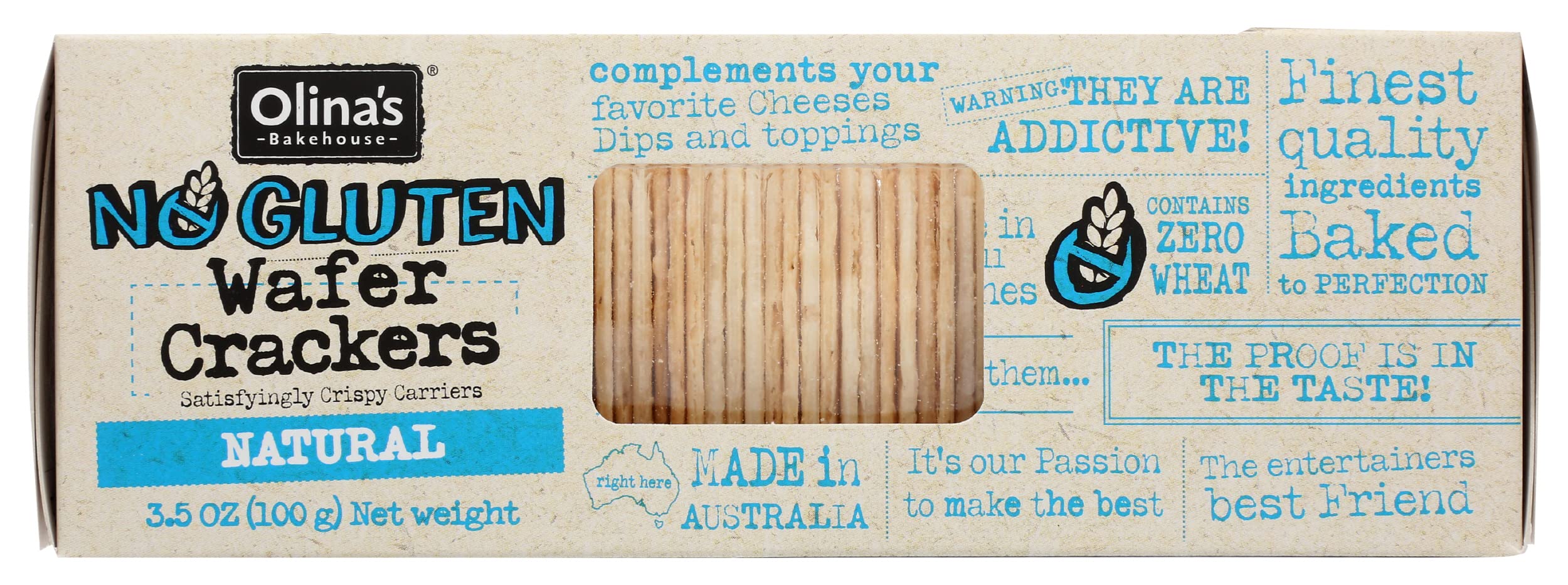 Olinas Bakehouse Wafer Crackers, Natural, Baked to Perfection, Gluten Free
