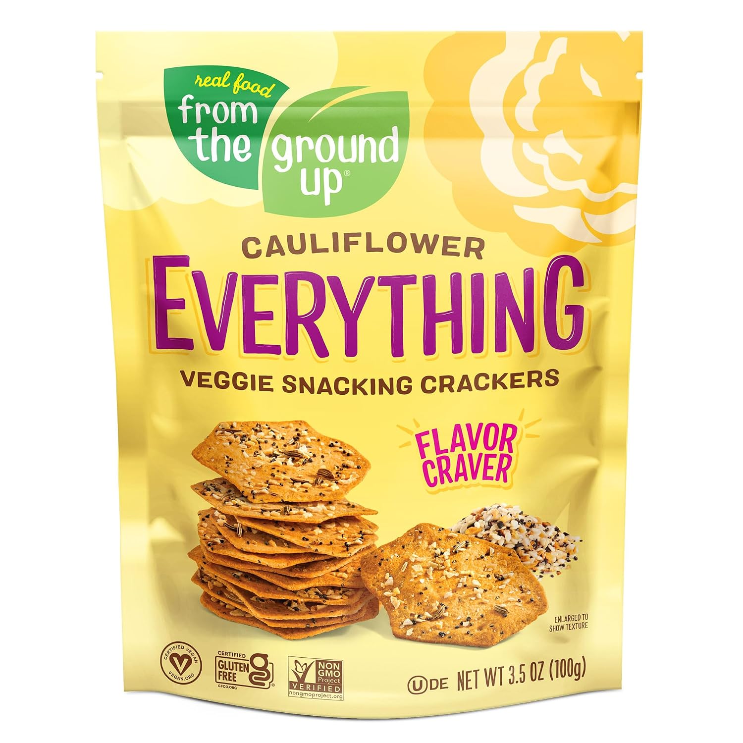From The Ground Up Cauliflower Cracker Snack Everything