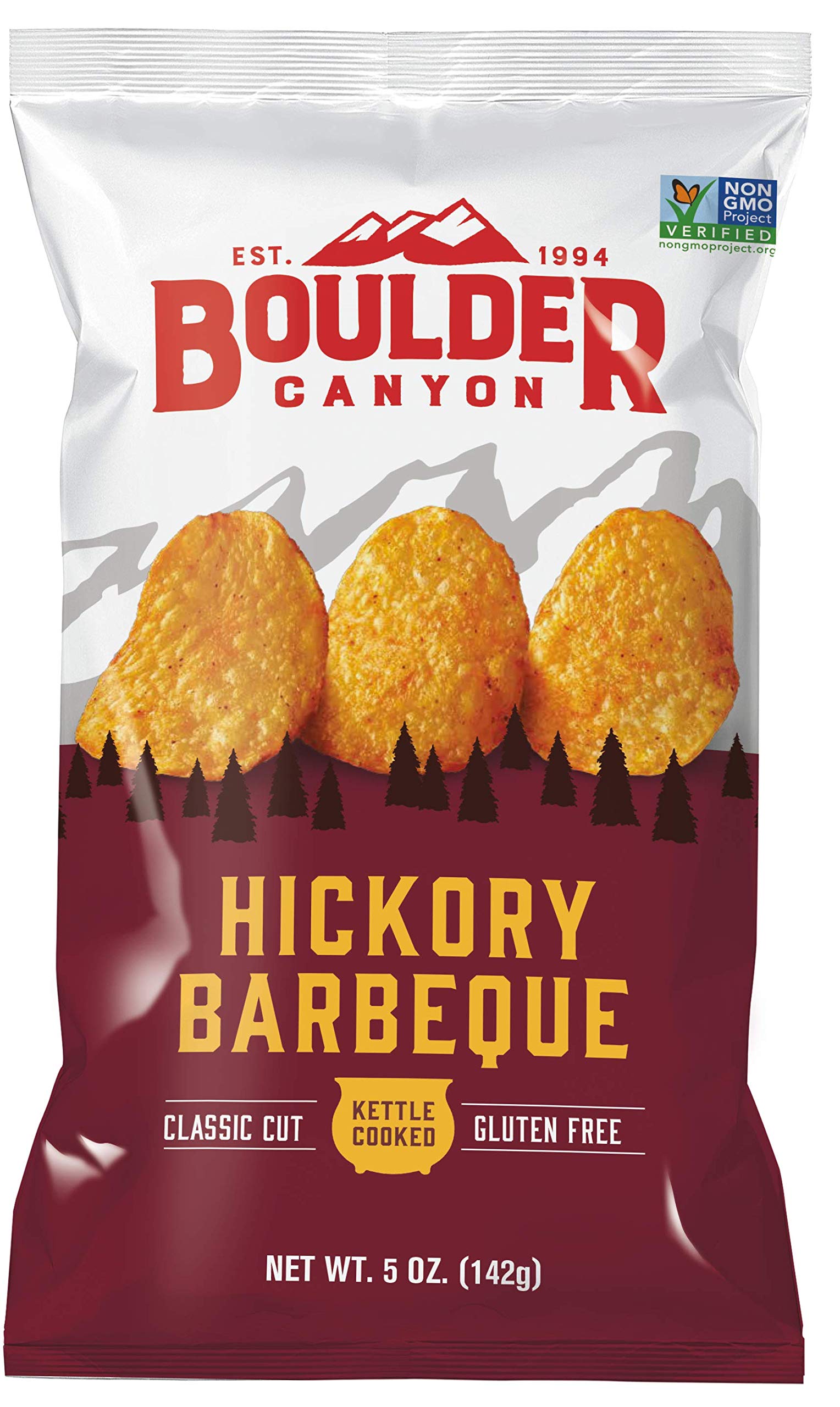 Boulder Canyon Kettle BBQ Hickory Potato Chips Seed Oil Free
