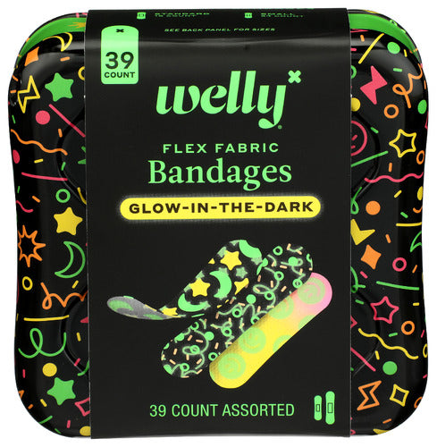 WELLY (Pack of 8) Welly Glow in the Dark Bandages First Aid Supplies Assorte 39 Pieces