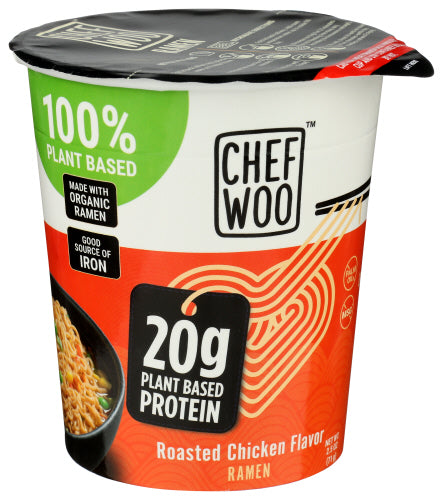 CHEF WOO (Pack of 24) Chef Woo Ramen Roasted Chicken Flavor Natural Dry Soup 2.5 Oz