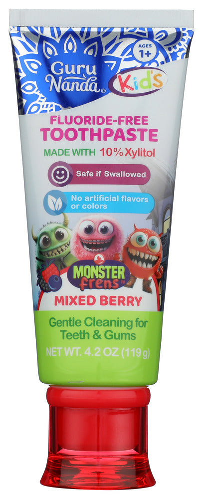 GURUNANDA (Pack of 12) Gurunanda Kids Mixed Berry Toothpaste Fluoride Free 4.2 Oz
