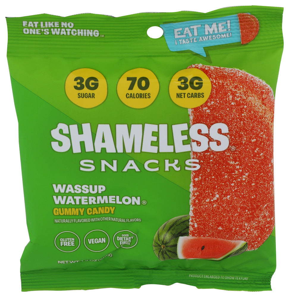 SHAMELESS SNACK (Pack of 18) Shameless Snack Gummy Watermelon Natural Non-Chocolate Gummy 1.8 Oz