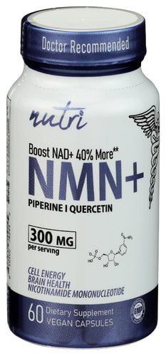NUTRI (Pack of 3) Nutri NMN 300Mg Specialty Supplement Vegetarian Capsules 60 Capsules