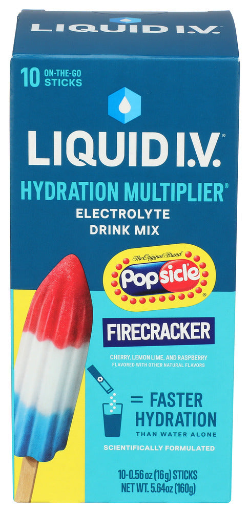 LIQUID IV (Pack of 3) Liquid Iv Hydration Firecracker Electrolyte Beverage Pack 10 5.64 Oz