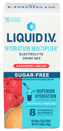 LIQUID IV (Pack of 3) Liquid Iv Hydration Zero Sugar Raspberry Electrolyte Drink M 4.58 Oz