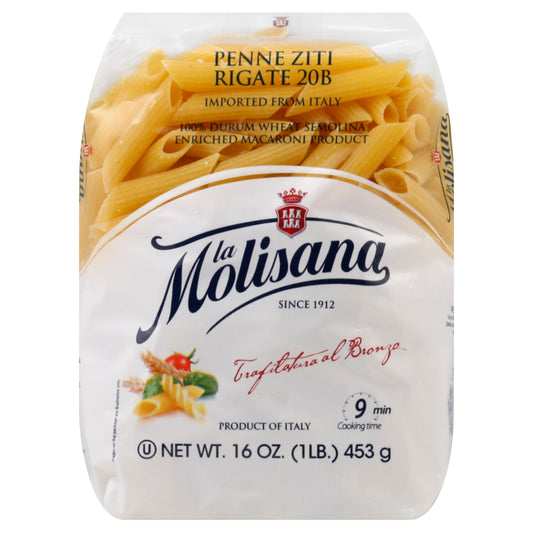 La Molisana Pasta Penne Ziti Rigate 16 oz (Pack Of 12)