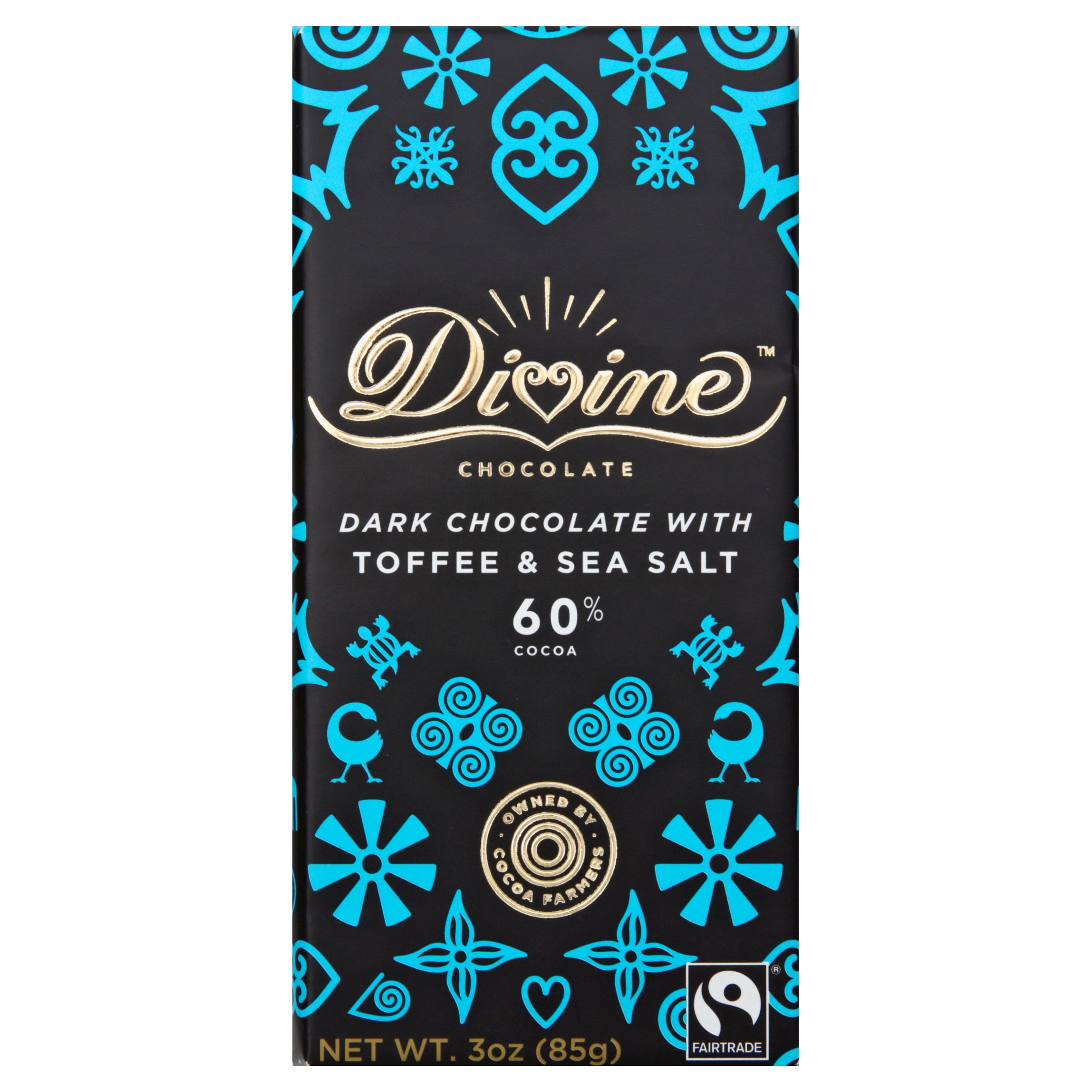Divine Chocolate Bar Dark Toffee Sea Salt