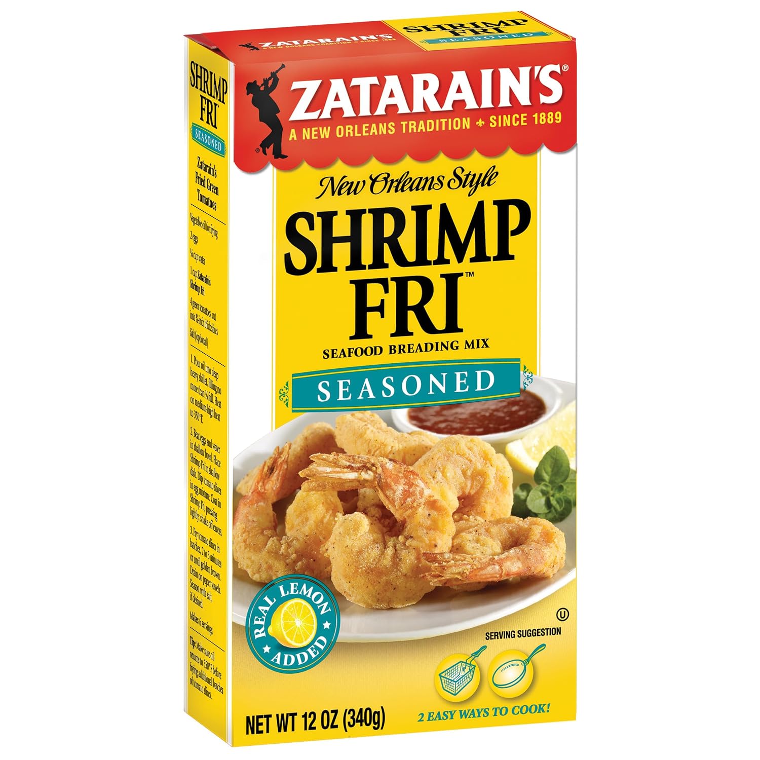 ZATARAINS (Pack of 24) Zatarain's Breading Shrimp Fry Fish Fry Coating Mix 12 Oz