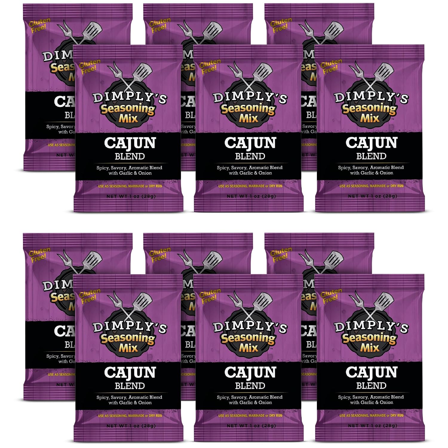 DIMPLYS (Pack of 48) Dimplys Cajun Blend Seasoning Mix Rub 1 Oz. 1 Oz