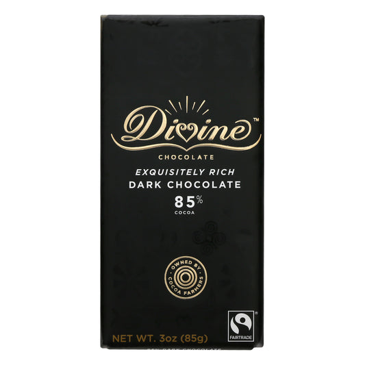 Divine Chocolate Chocolate Bar Dark 85 3 oz (Pack Of 12)