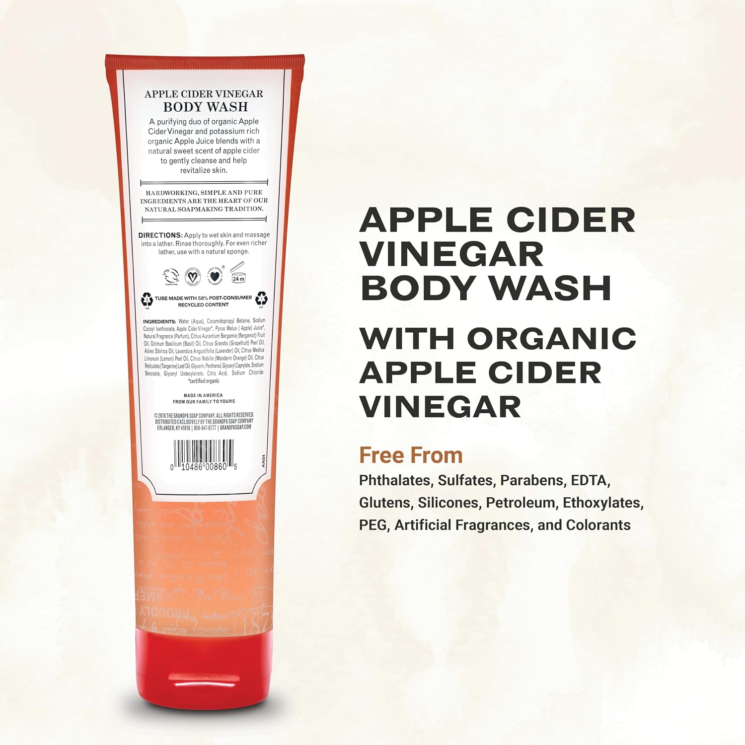 GRANDPAS (Pack Of 10) The Grandpa Soap Co. Body Wash Revitalize Apple Cider Vinegar 9.5 Oz