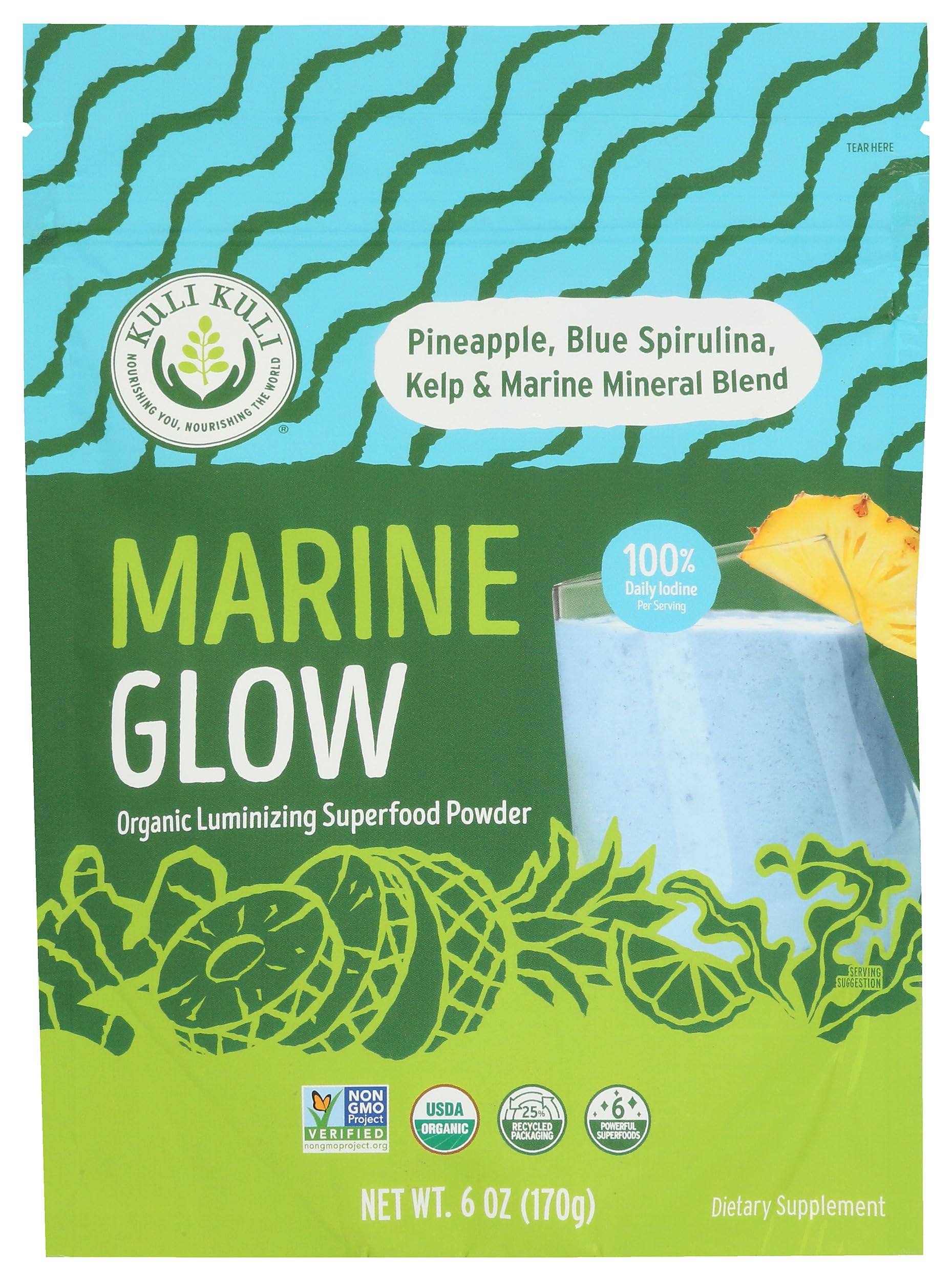 KULI KULI MO (Pack of 4) Kuli Kuli Mo Superfood Glow Marine Plant Protein Powder 6 Oz