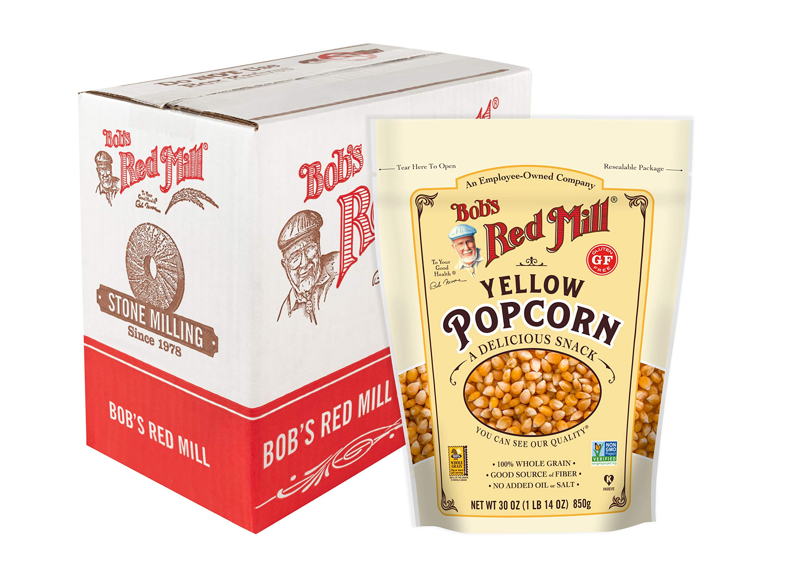 BOBS RED MILL (Pack of 12) Bob's Red Mill Yellow Whole Popcorn Ready to Eat 30.8 Oz