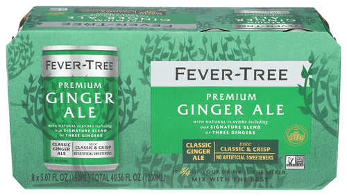 FEVER TREE (Pack of 6) Fever-Tree Ginger Ale Sparkling Soda Natural Sparkling M 40.56 Fl Oz