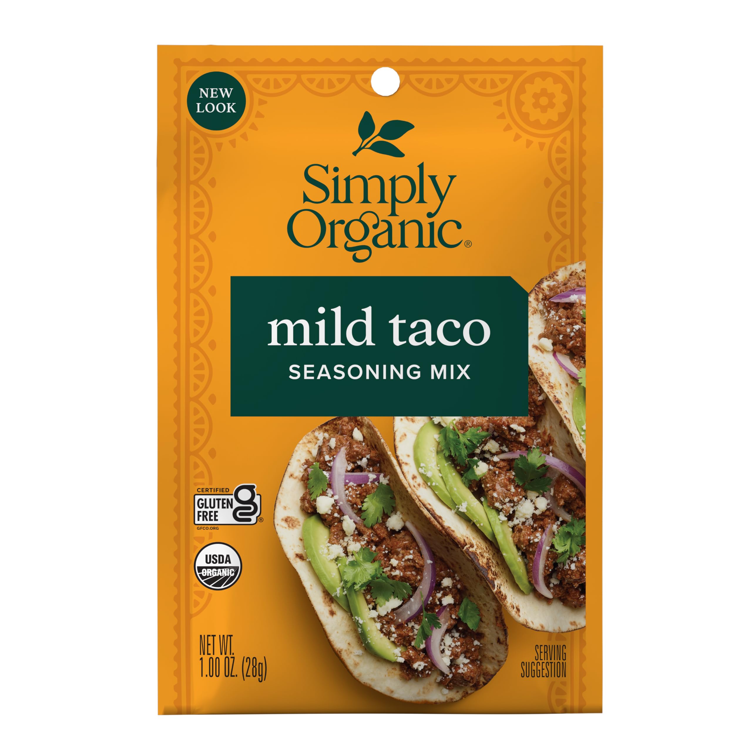 SIMPLY ORGANIC (Pack of 36) Simply Organic Taco Seasoning Mild Spice Mix Packets 1 Oz