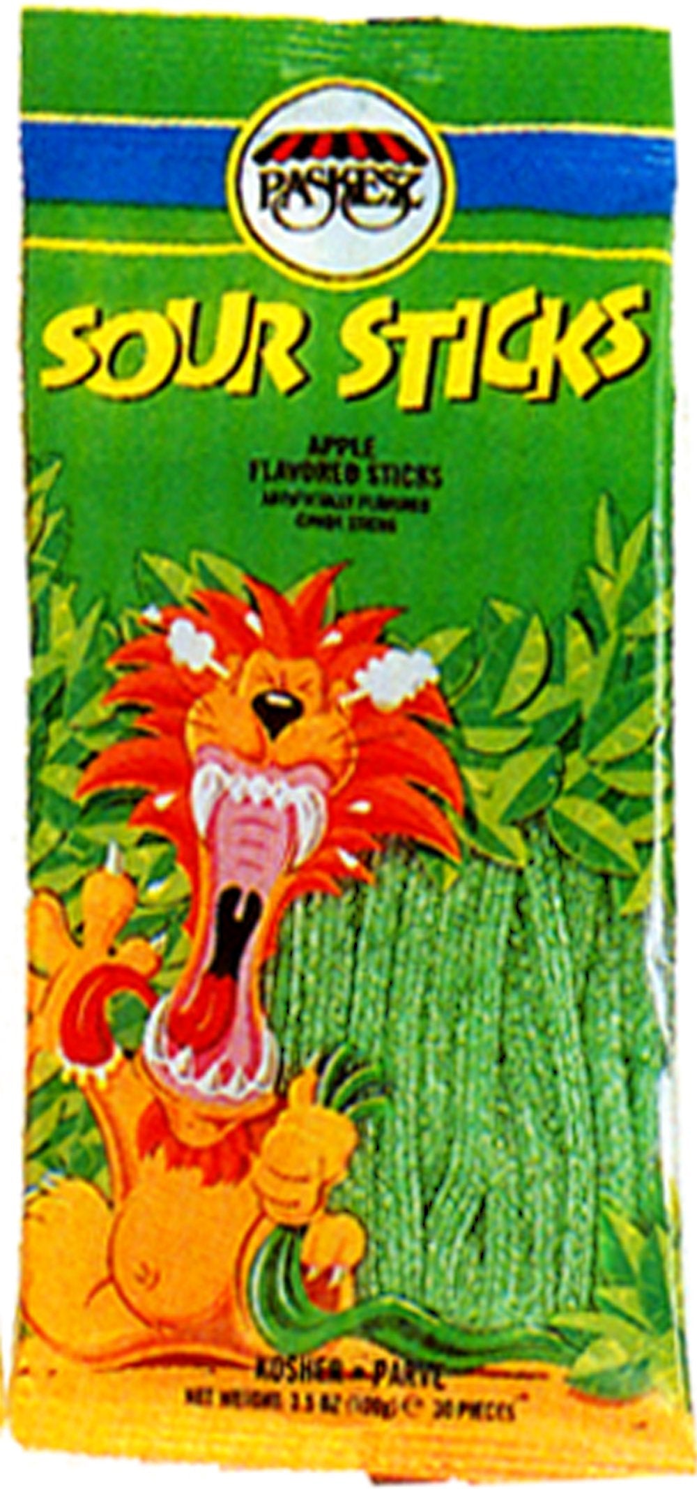 Paskesz Candy Sour Stix Apple Kosher Chocolate & Novelty