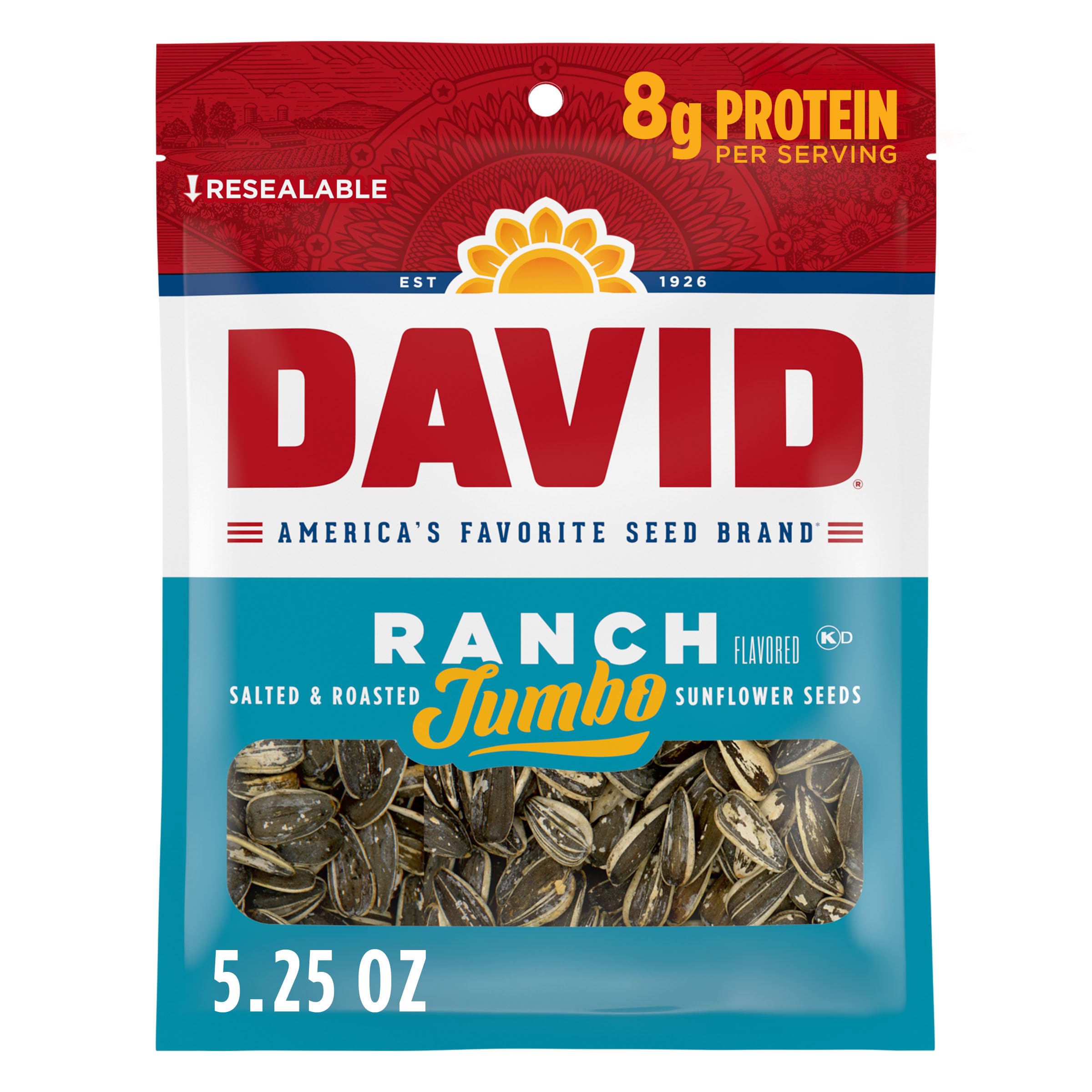 David Sunflower Seeds Ranch Flavor Seasoned Snack