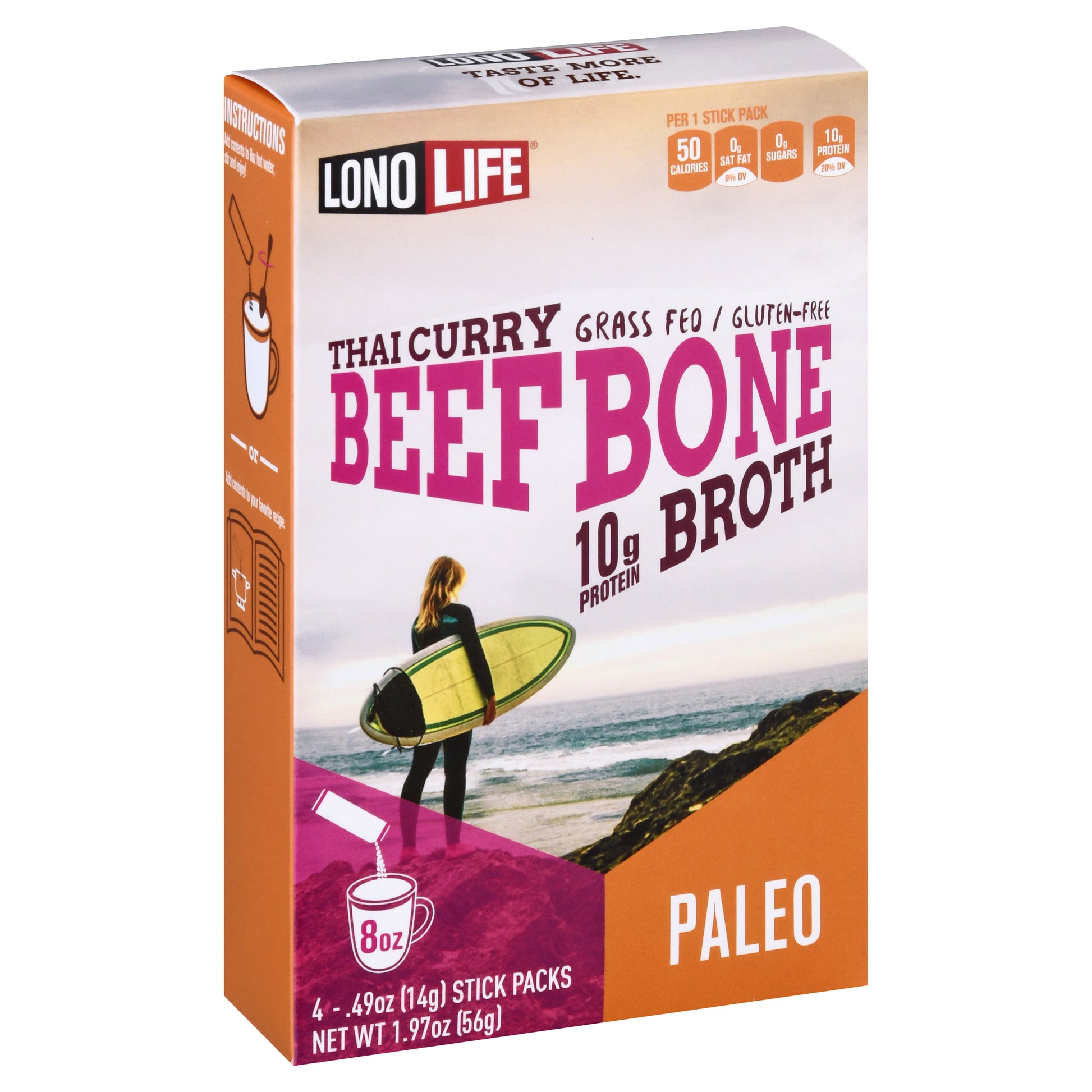 Lonolife Broth Bone Stick Thai 4Pk 2.12 oz (Pack Of 6)