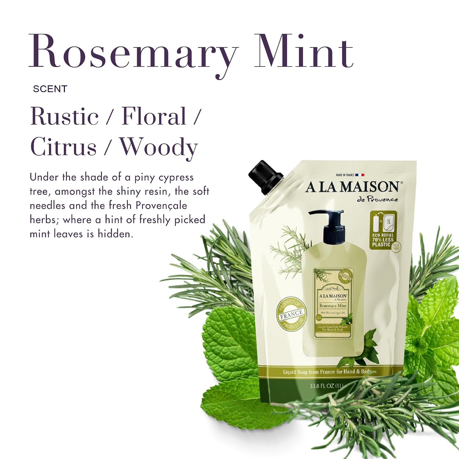 A LA MAISON (Pack Of 4) A La Maison Liquid Soap Rosemary Mint 33.8 Fl Oz
