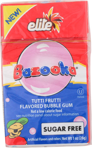 ELITE (Pack of 32) Elite Gum Sugar Free Bazooka Tutti Frutti Bubble Gum 1 Oz