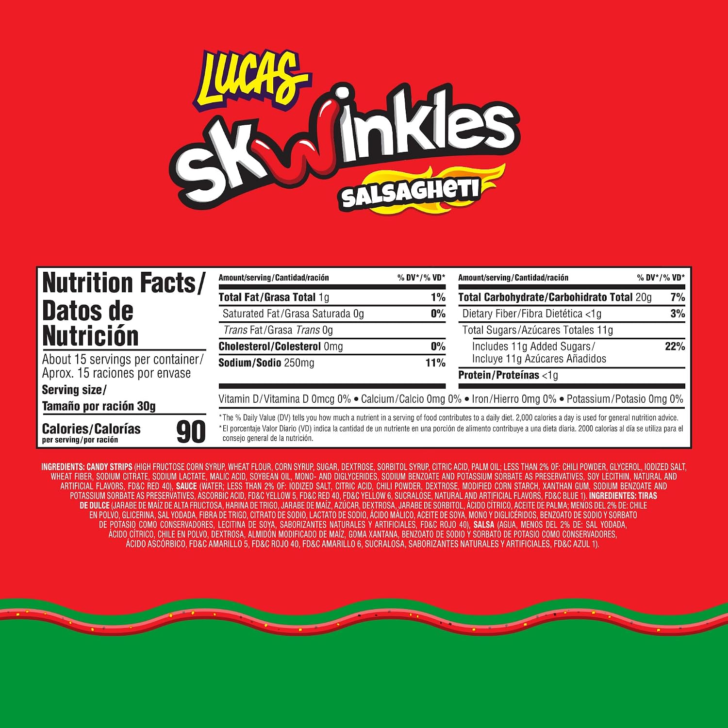 LUCAS (Pack of 36) Lucas Candy Skwinkles Salsa Watermelon 2.47 Oz