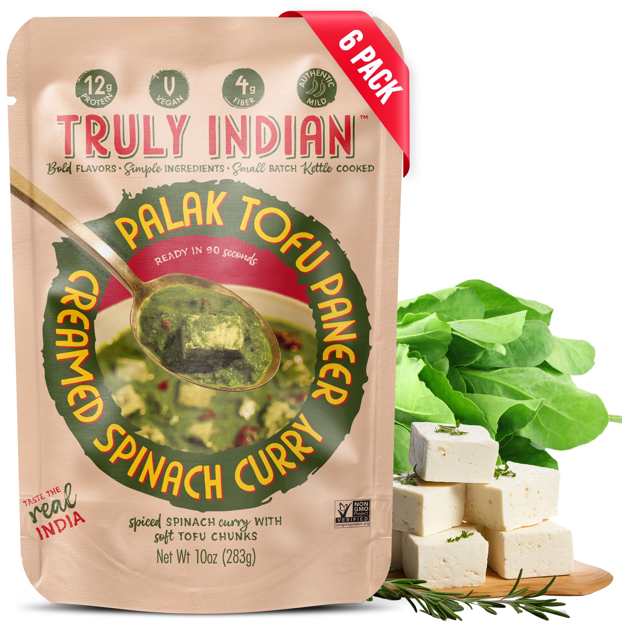 TRULY INDIAN (Pack of 18) Truly Indian Entree Cream Spinach Tofu Curry Prepared Dish 10 Oz